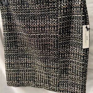 Express Black White and Gold Textured Pencil Skirt - NWT